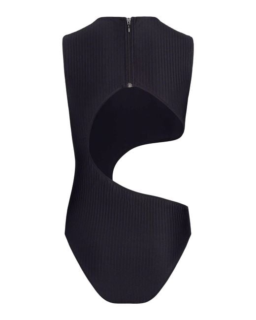 Alaïa Blue Cut-out Swimsuit