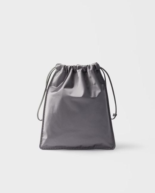 Prada Gray Drawstring Clutch