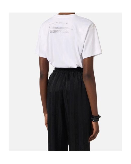 Elisabetta Franchi White Drawstring-Detail T-Shirt