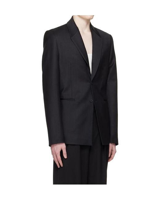 HELIOT EMIL Blue Derby Long-Sleeved Wool Blazer for men
