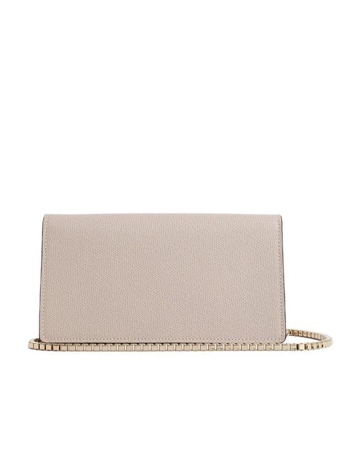 Valextra Gray Envelope Foldover-Top Clutch Bag