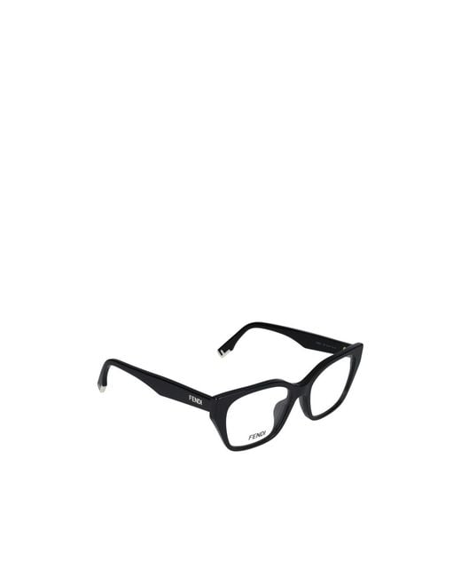 Fendi White Eyewear Butterfly Frame Glasses