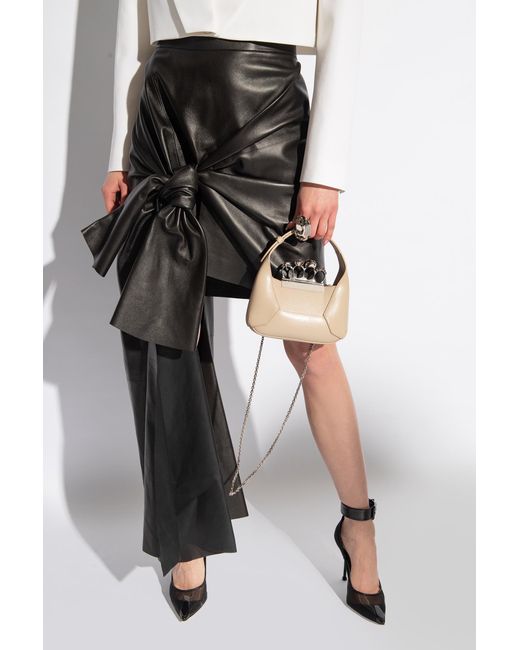 McQueen Natural The Jewelled Hobo Mini Tote Bag