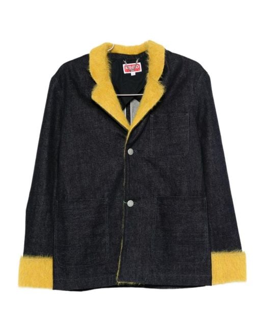 KENZO Black Fur Tailored Jacket for men