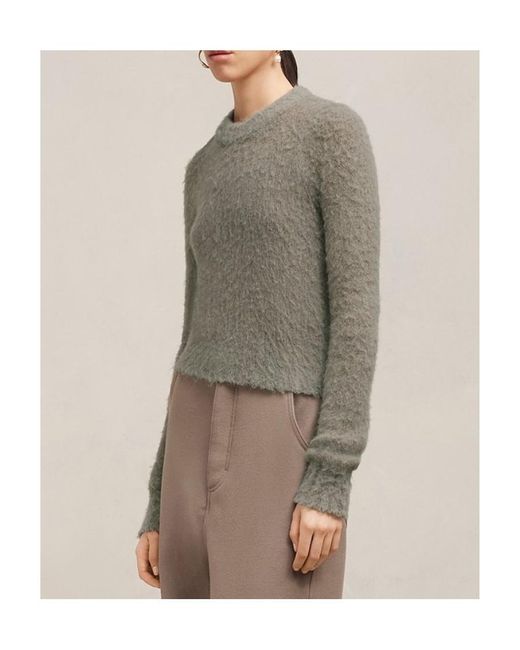 AMI Gray Ami Brushed Crewneck Knitted Jumper