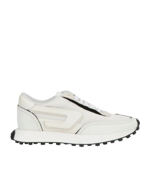 DIESEL White Low-Top Sneakers