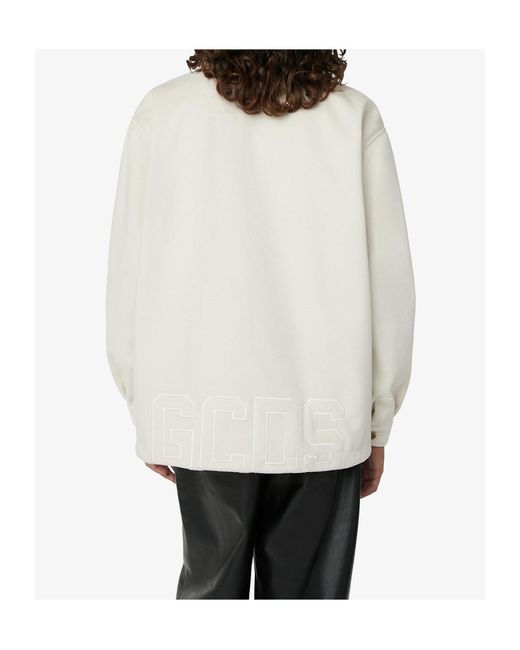 Gcds White Buttoned Long-Sleeved Jacket for men