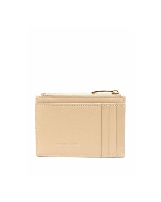 Bottega Veneta Natural Cassette Zippered Card Case