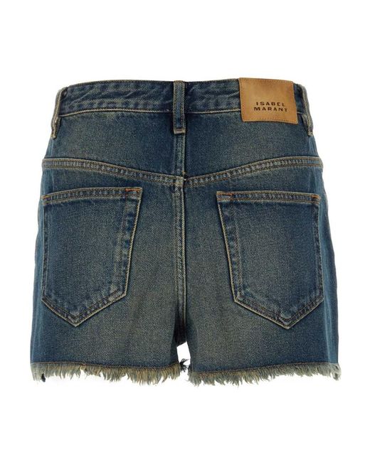 Isabel Marant Blue Lesia Denim Mini Shorts