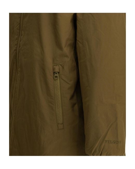 Filson Green Wooly Fleece Reversible Long Coat
