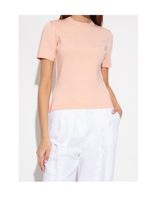 Fendi Pink Short-Sleeved Knitted Jumper