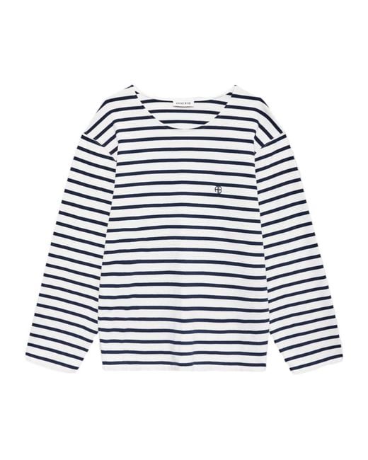 Anine Bing Blue Newton Striped T-Shirt