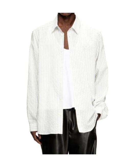 DIESEL White S-Simply-Gsbg Striped Shirt for men