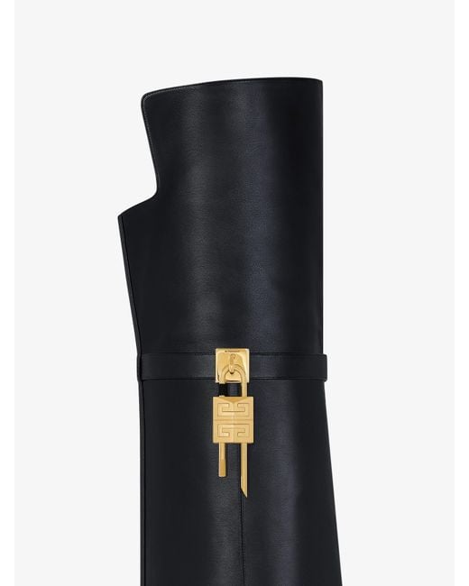 Givenchy Blue Shark Lock Stiletto Over-The-Knee Boots