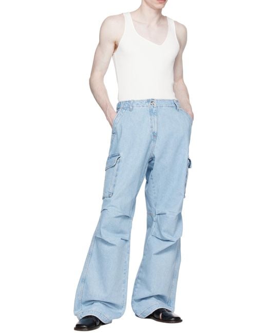 Coperni Blue Denim Cargo Trousers