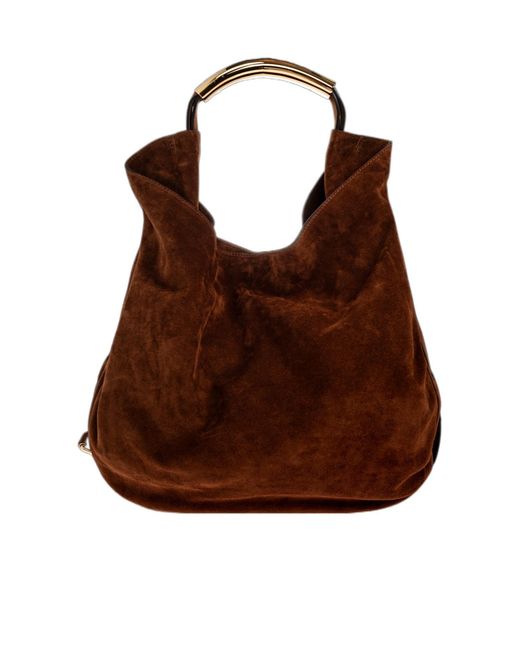 Moschino Brown Suede Handbag