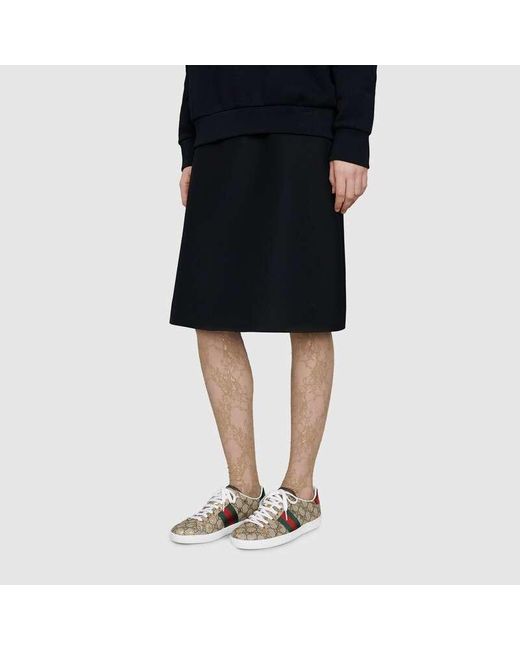 Gucci Green Ace Gg Supreme Lace-Up Sneakers