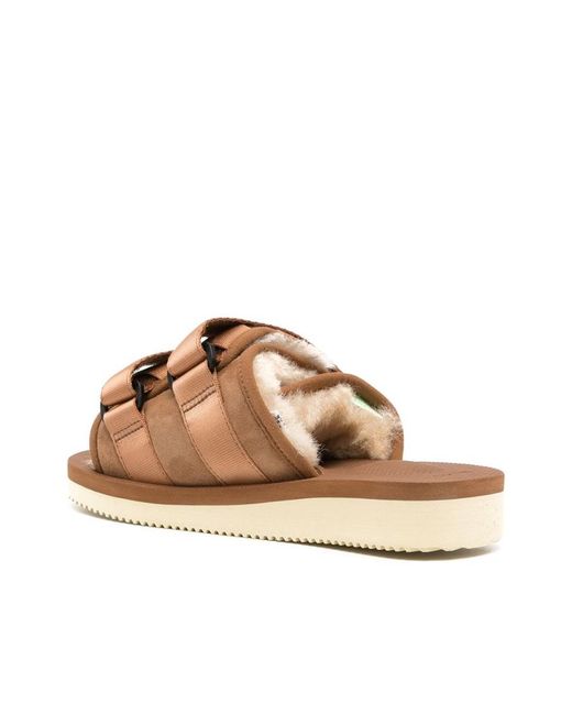 Suicoke Brown Logo Slippers