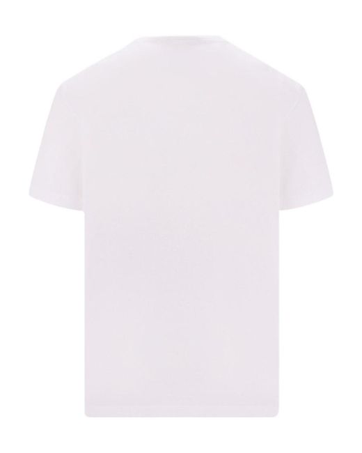 DSquared² White Logo Printed Crewneck T-Shirt for men