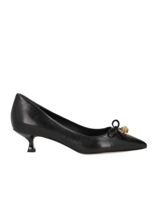 Tory Burch Black Pointed-Toe Leather High Heels