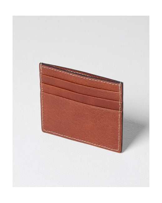 Brunello Cucinelli Red Logo Embossed Cardholder for men