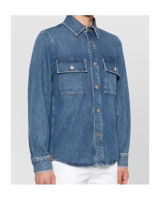 Jacob Cohen Blue Button-Up Denim Shirt Jacket for men