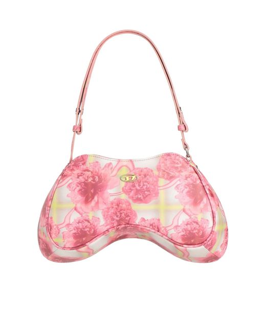 DIESEL Pink Multi-Color Tote Bag