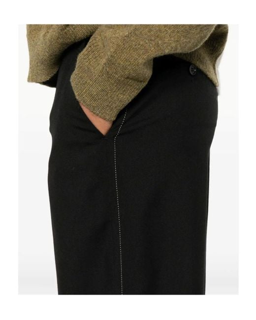 Marni Black Side-Pockets Straight Trousers