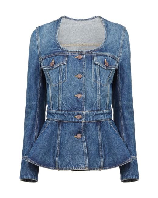 Chloé Blue Peplum Denim Jacket