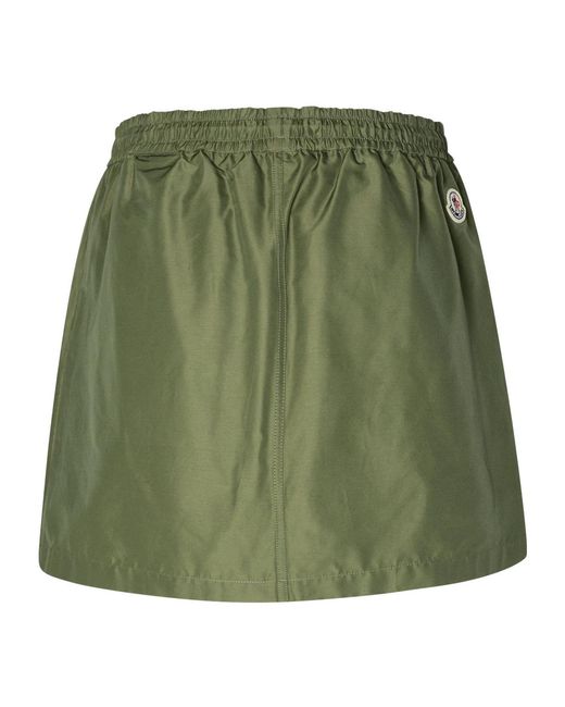 Moncler Green Elasticated-Waist Cargo Miniskirt