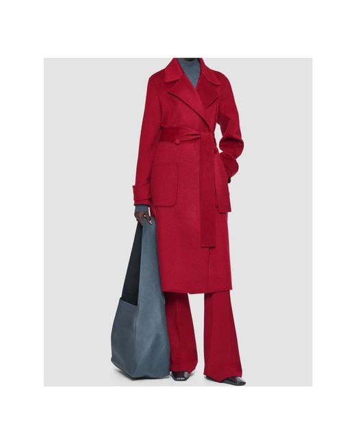 Joseph Red Belted Wrap Coat
