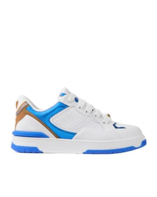 Versace Blue Biggie Basket Leather Sneakers for men
