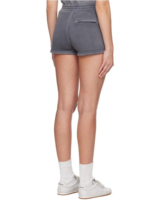 T By Alexander Wang Gray Alexander Wang Logo Embossed Track Shorts