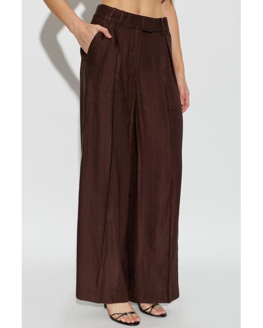 AllSaints Brown Casual Pants With Belt Loops
