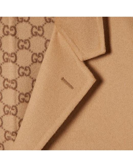 Gucci Brown Single-Breasted Double-Layer Wool Coat for men