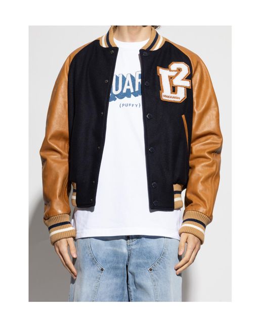 DSquared² Black Logo Patch Buttoned Jacket for men