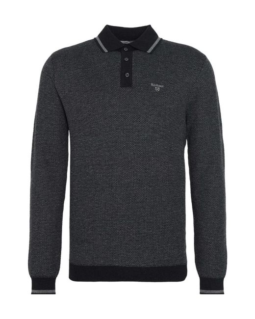 Barbour Blue Long-Sleeved Polo Shirt for men