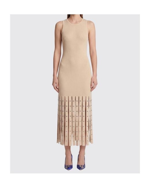 Patrizia Pepe White Studded Fringe Dress