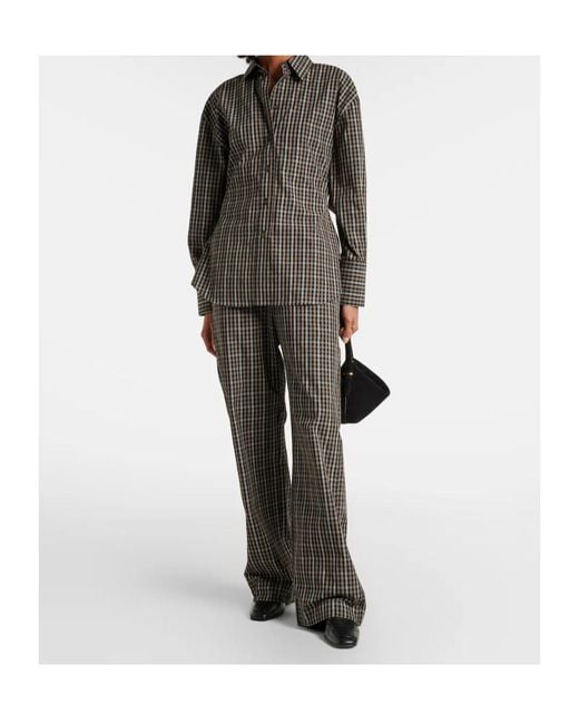 Rohe Gray Plaid Casual Pants