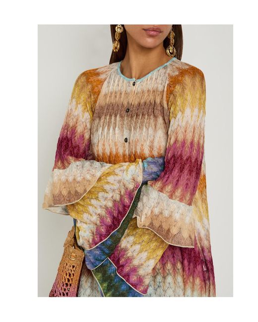 Missoni White Chevron Fine-Knit Mini Dress