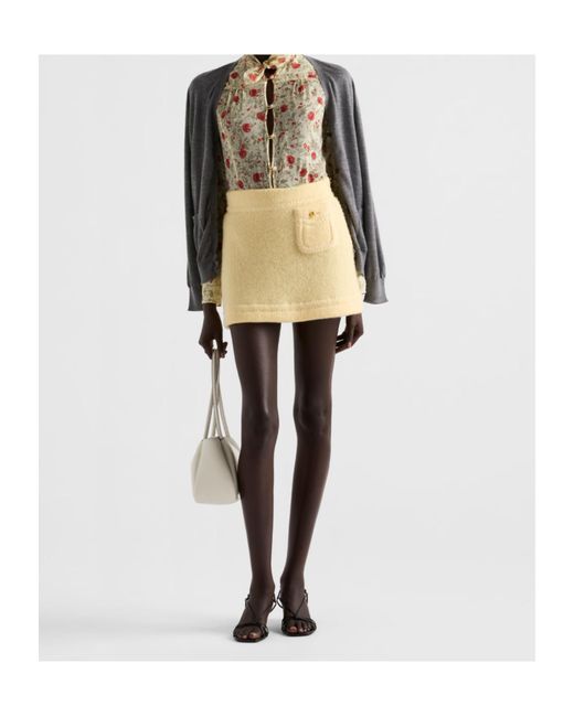 Prada Natural Knitted Mini Skirt