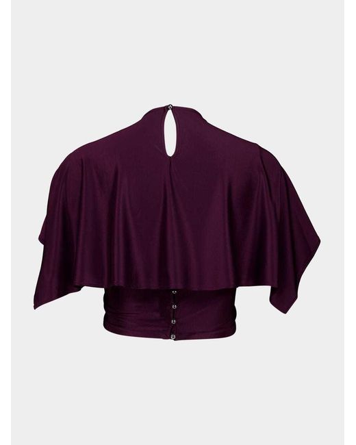 Rabanne Purple Rabanne Ruched V-Neck Top