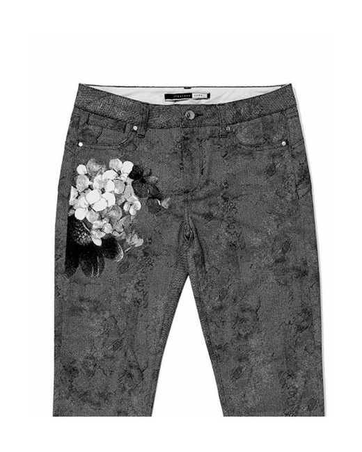 Sportmax Gray Flower Printed Jeans