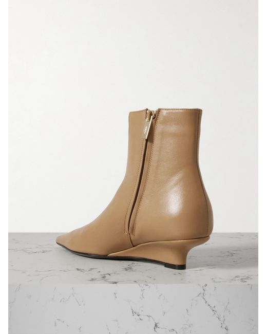 Totême Brown The Sharp Leather Ankle Boots