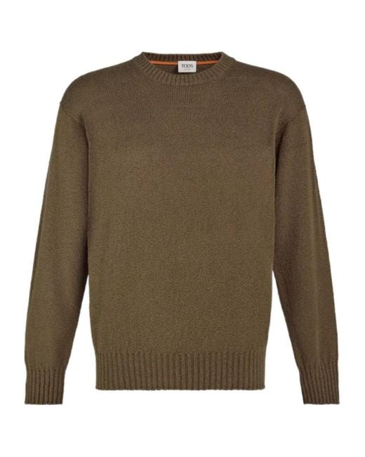 Tod's Green Long-Sleeved Knitwear for men