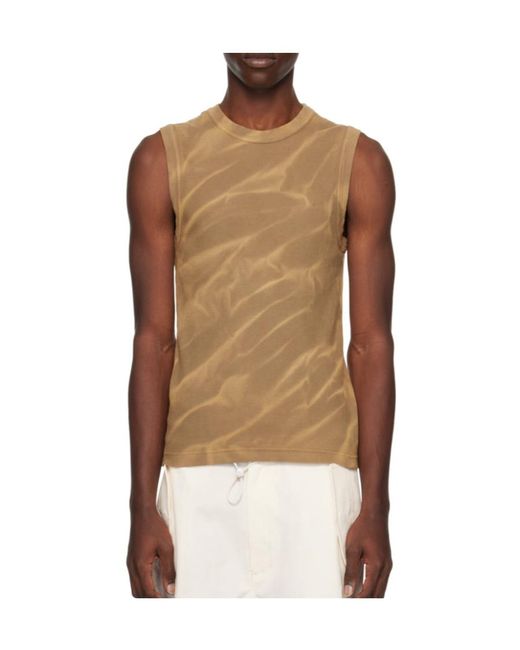 Dion Lee Brown Sunfade Crinkle-Print Tank Top for men