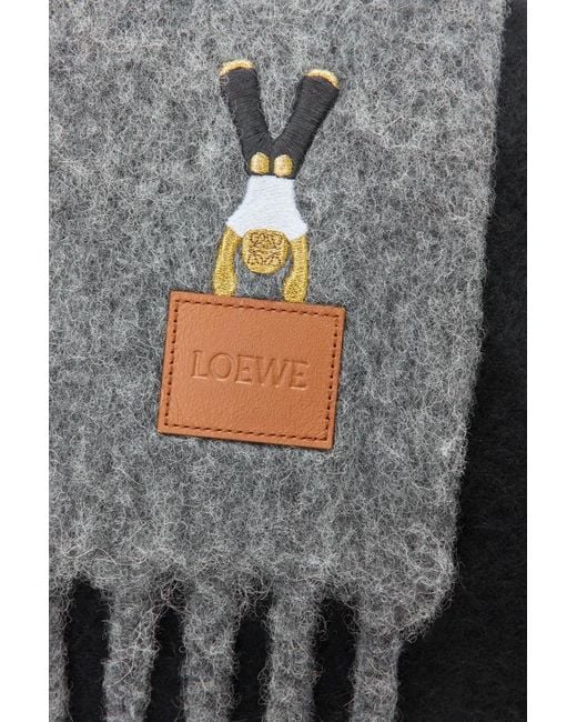 Loewe Multicolor Acrobat Embroidered Fringed Scarf for men