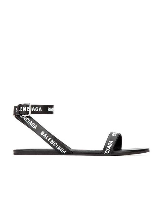Balenciaga White Printed Sandals