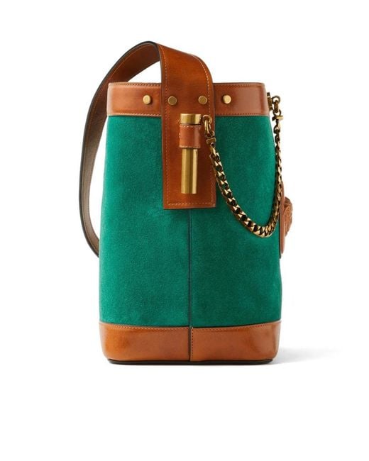 Versace Green Pivot Small Bucket Bag