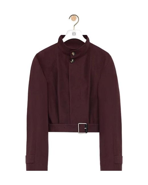 Loewe Purple Cropped Trench Coat